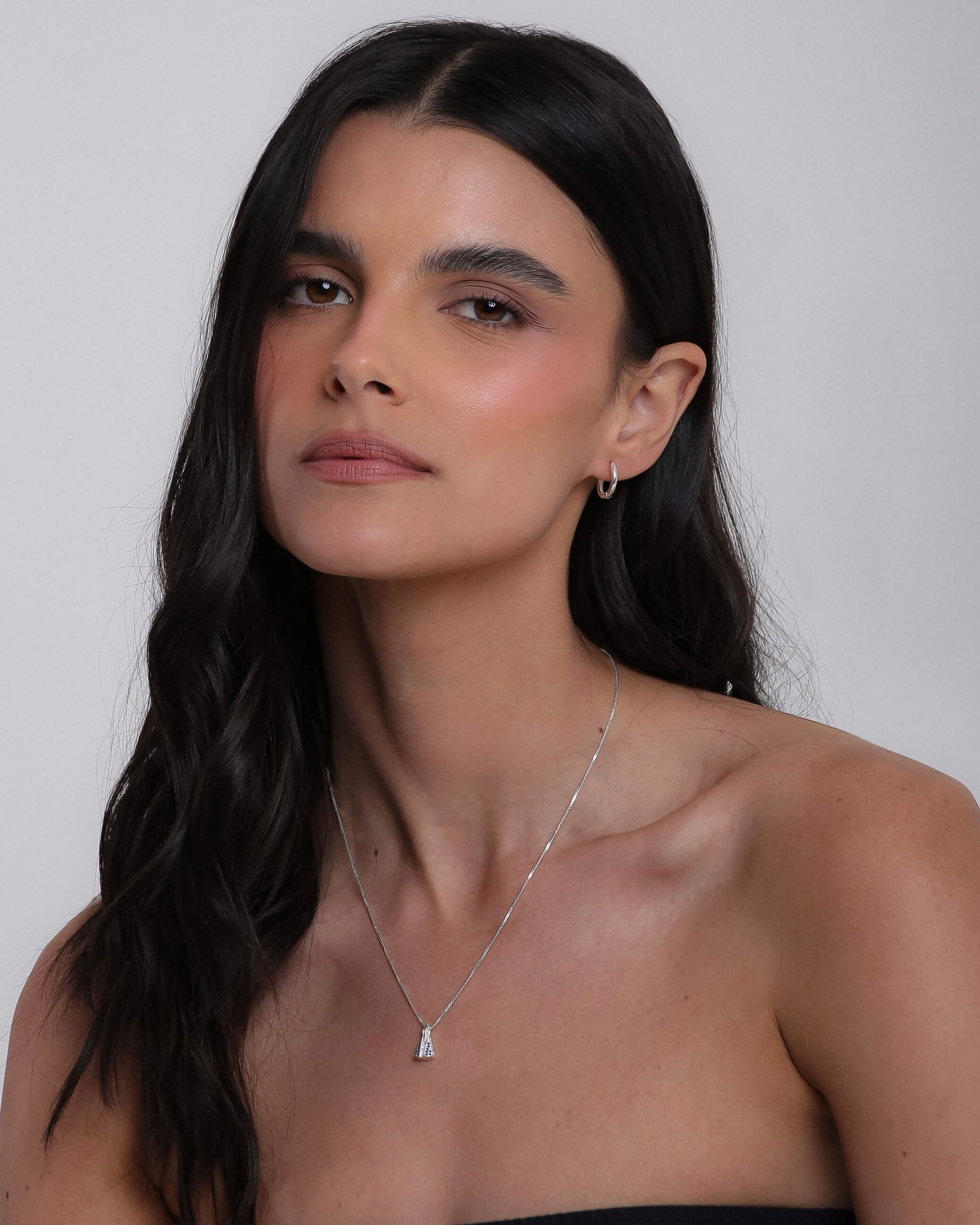 Women’s Our Lady Crystal-Set Sterling Silver Necklace